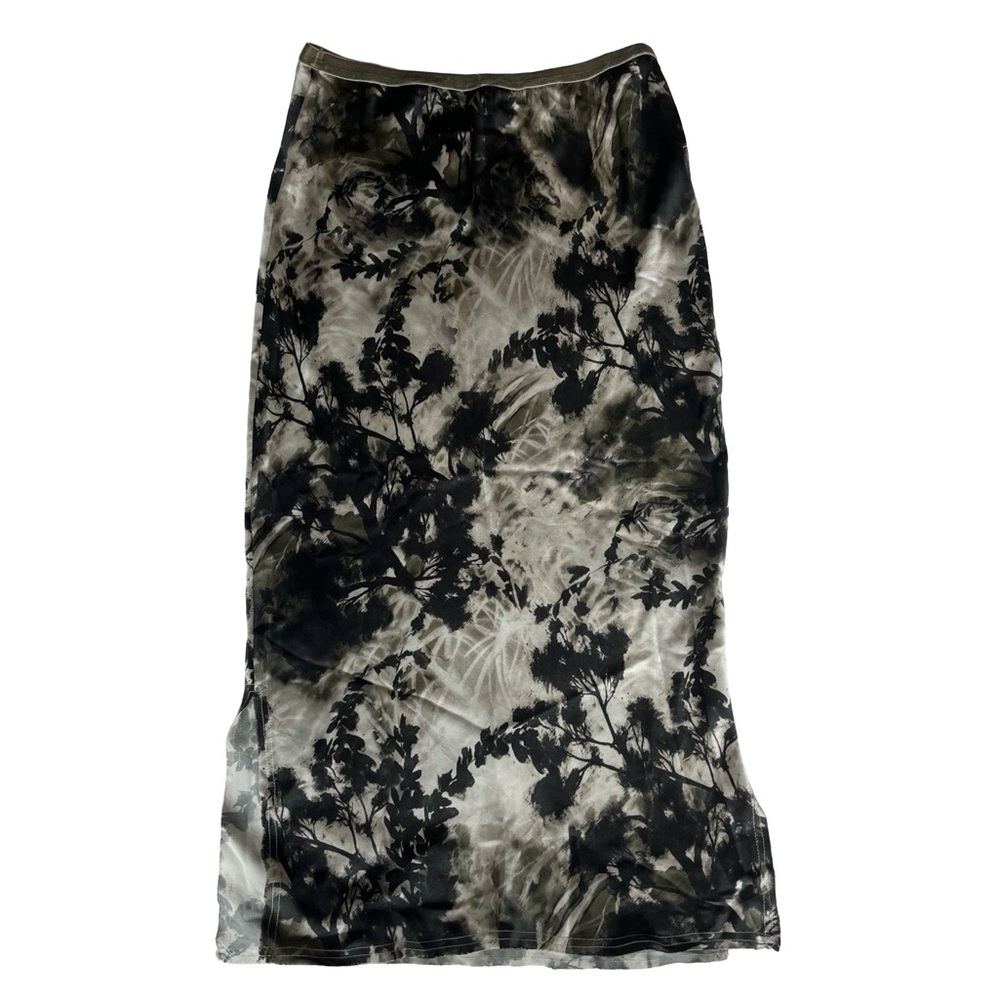 Go Silk Midi Skirt in Green Multi size S
